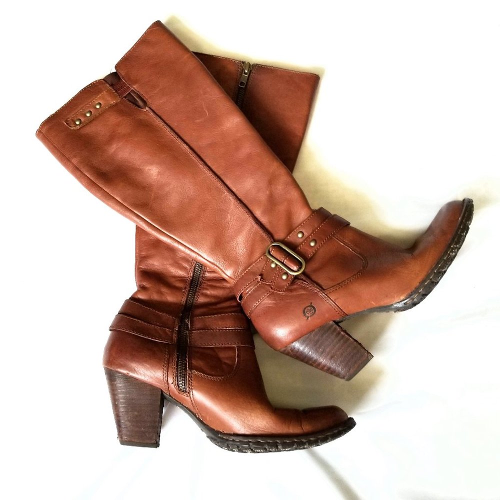 *Damaged* Born Taro Heeled Brown Leather Boots